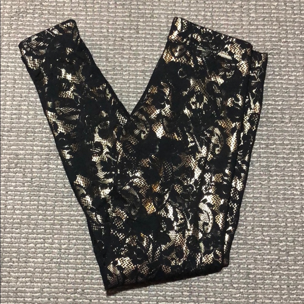 SUPER RARE Blackmilk Lace on Gold leggings